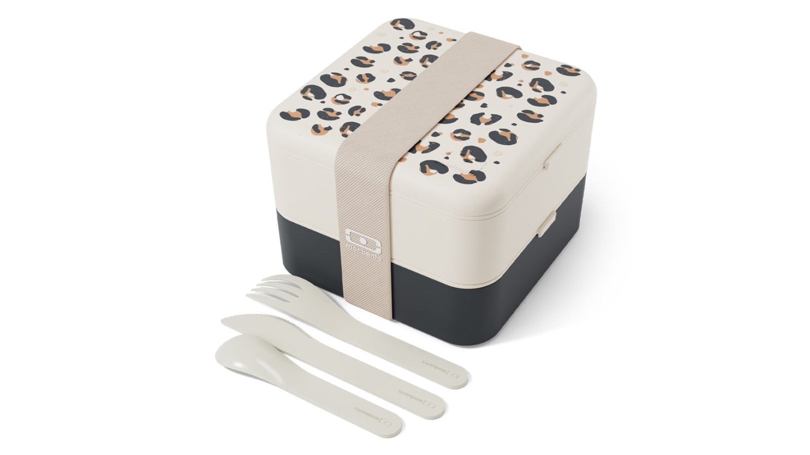 Monbento Flex 2-Compartment Lunch Box with Cutlery - Leopard