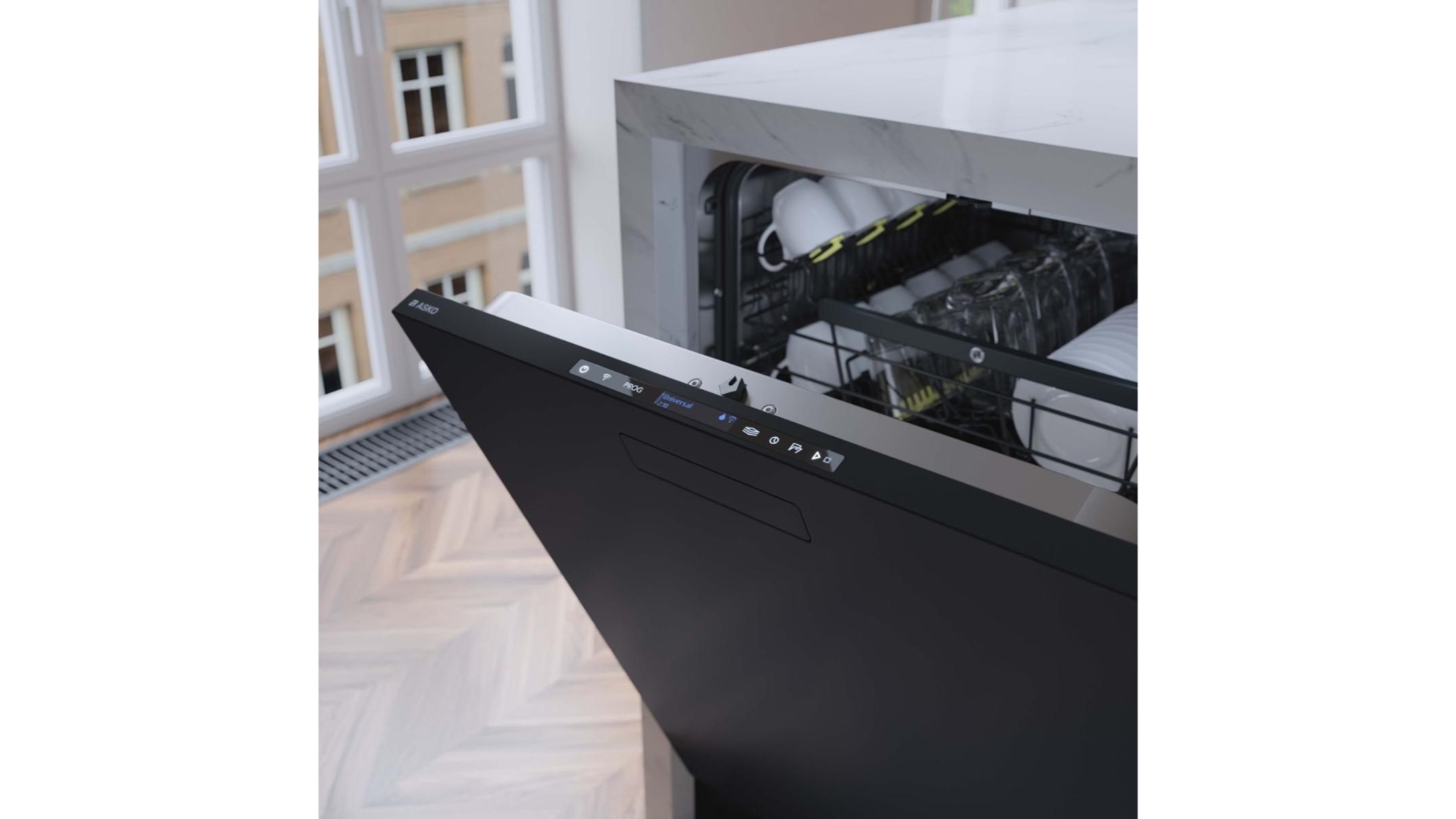 ASKO 82cm Logic Builtin Dishwasher Black Steel Harvey Norman