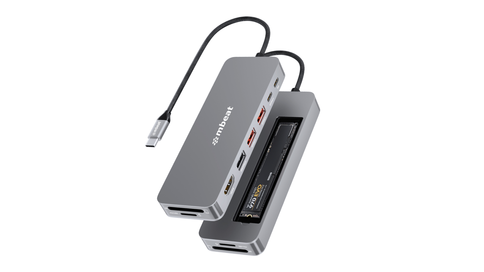 Mbeat Elite 9-in-1 USB-C Multiport Hub with Built-in M.2 NVMe SSD Enclosure