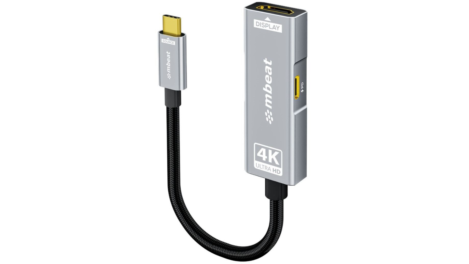 Mbeat Tough Link USB-C to HDMI Adapter with 100W PD - Space Grey