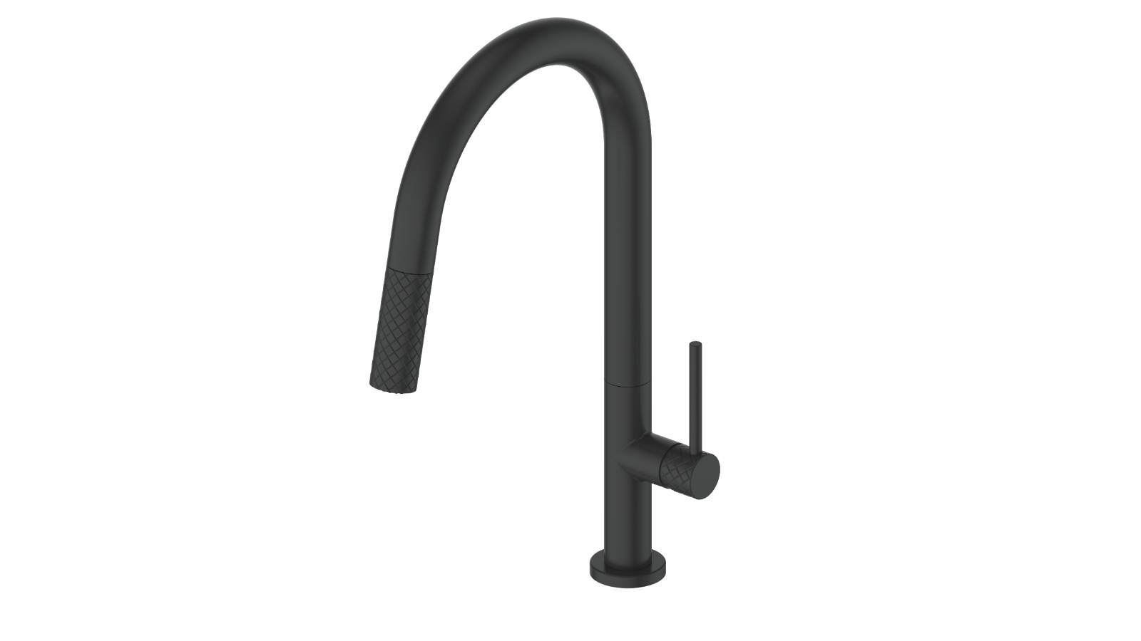 Greens Trance Pull Down Sink Mixer with Diamante Spray - Matte Black