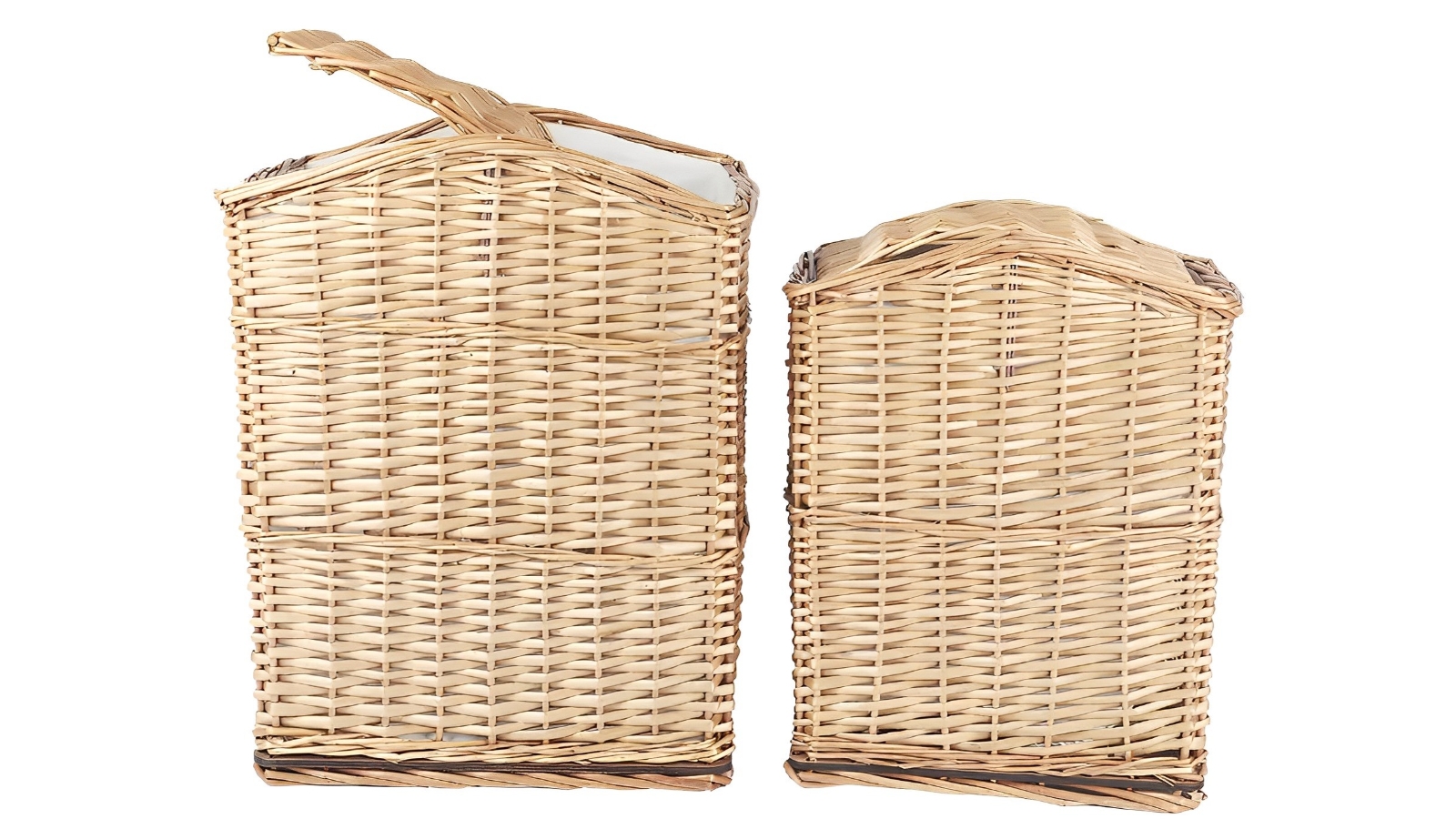 Living Today 2 Piece Wicker Storage Baskets Set with Lid 