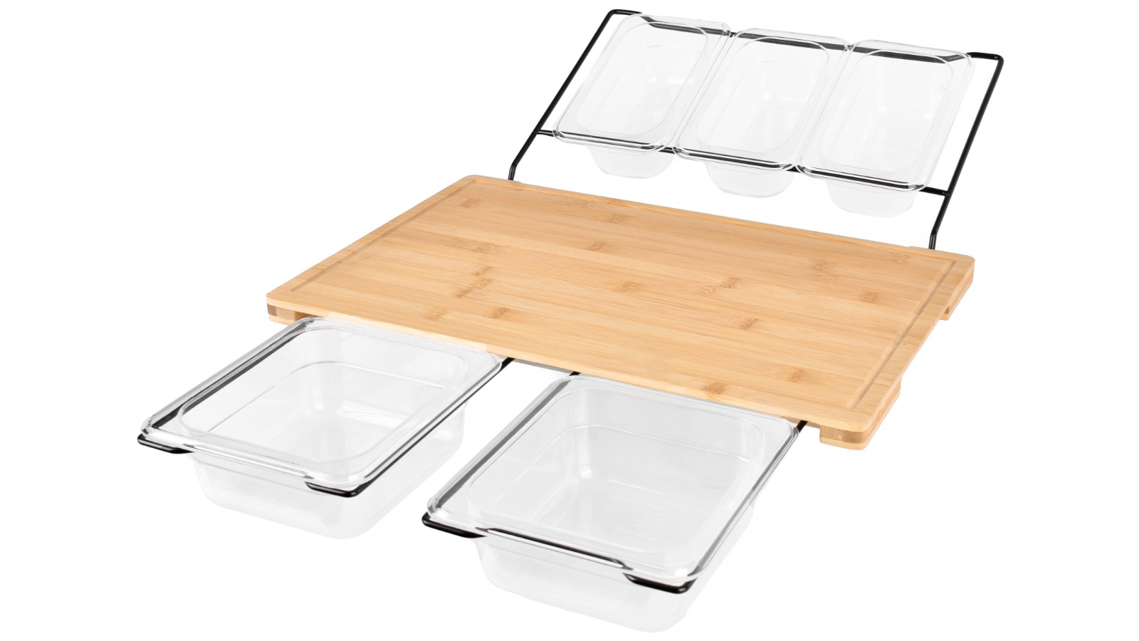 Living Today Bamboo Cutting Board Set with 5 Containers