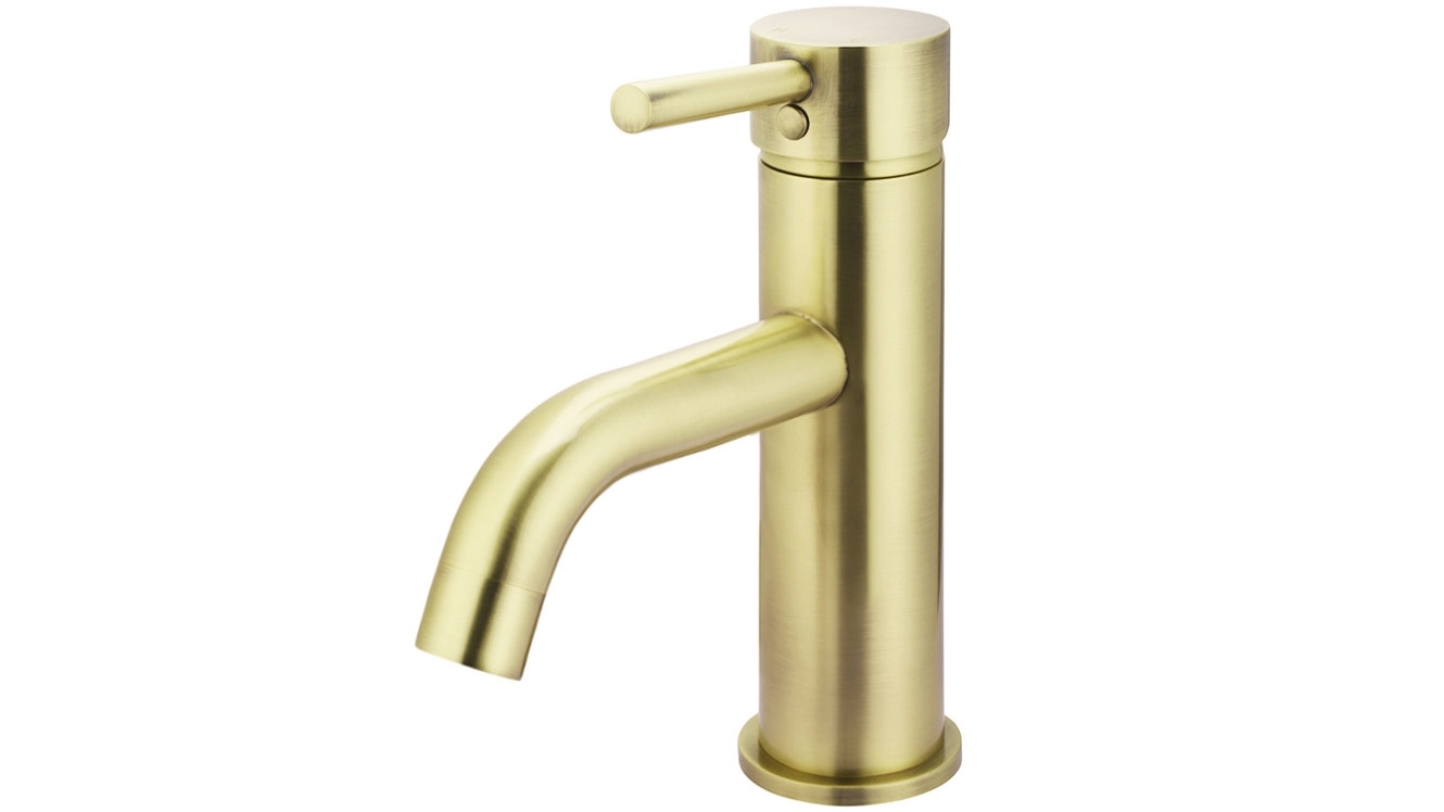 Meir Round Basin Mixer Curved - Tiger Bronze