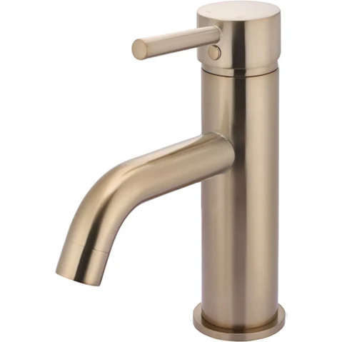 Meir Round Basin Mixer Curved - Champagne
