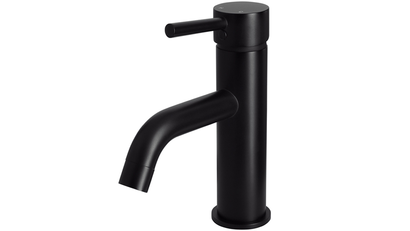 Meir Round Basin Mixer Curved - Matte Black