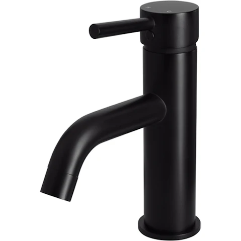 Meir Round Basin Mixer Curved - Matte Black