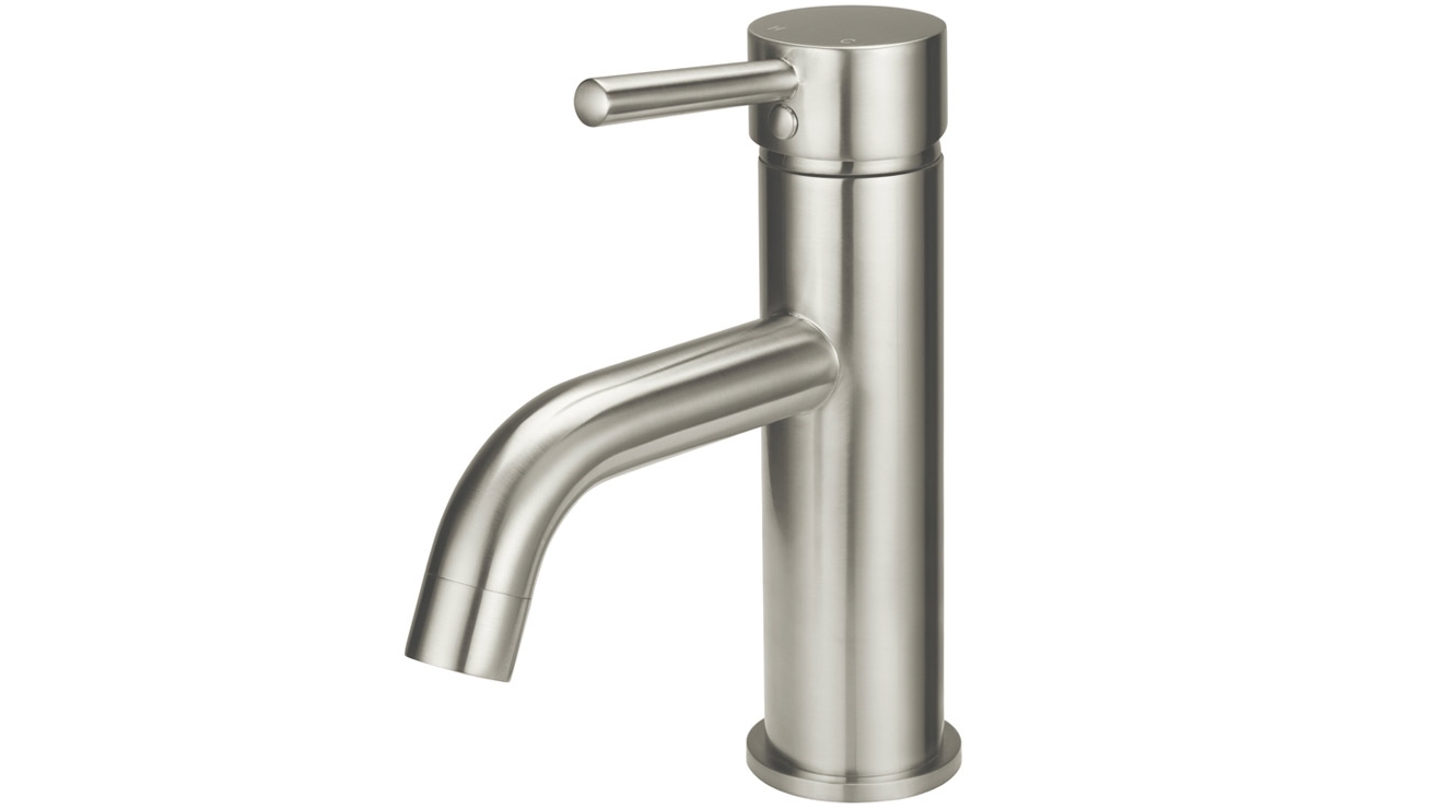 Meir Round Basin Mixer Curved - PVD Brushed Nickel