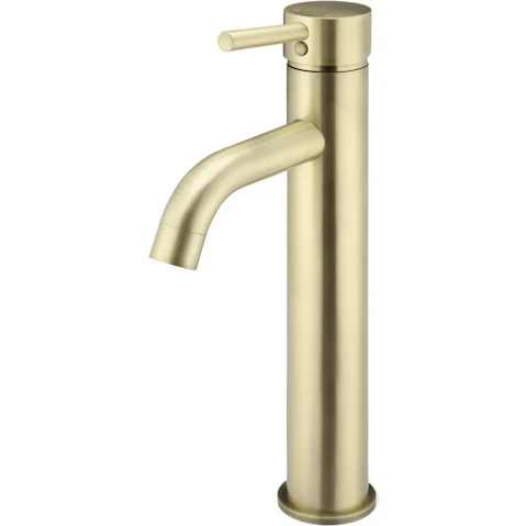 Meir Round Tall Basin Mixer Curved - Tiger Bronze