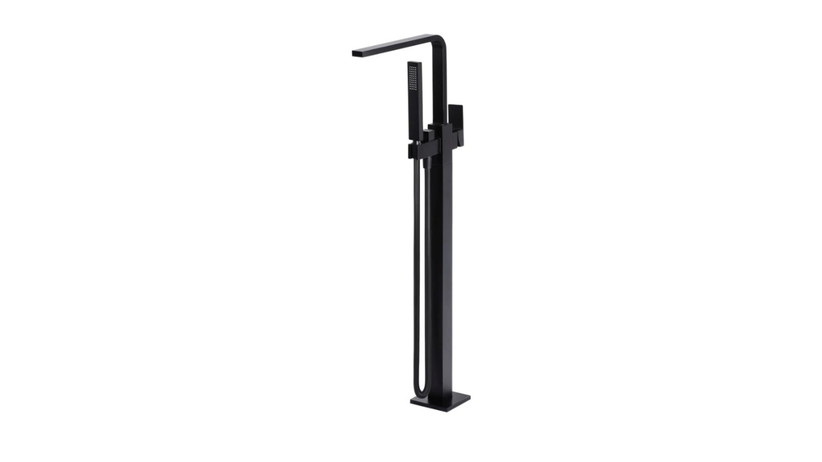 Meir Square Freestanding Bath Spout and Hand Shower - Matte Black
