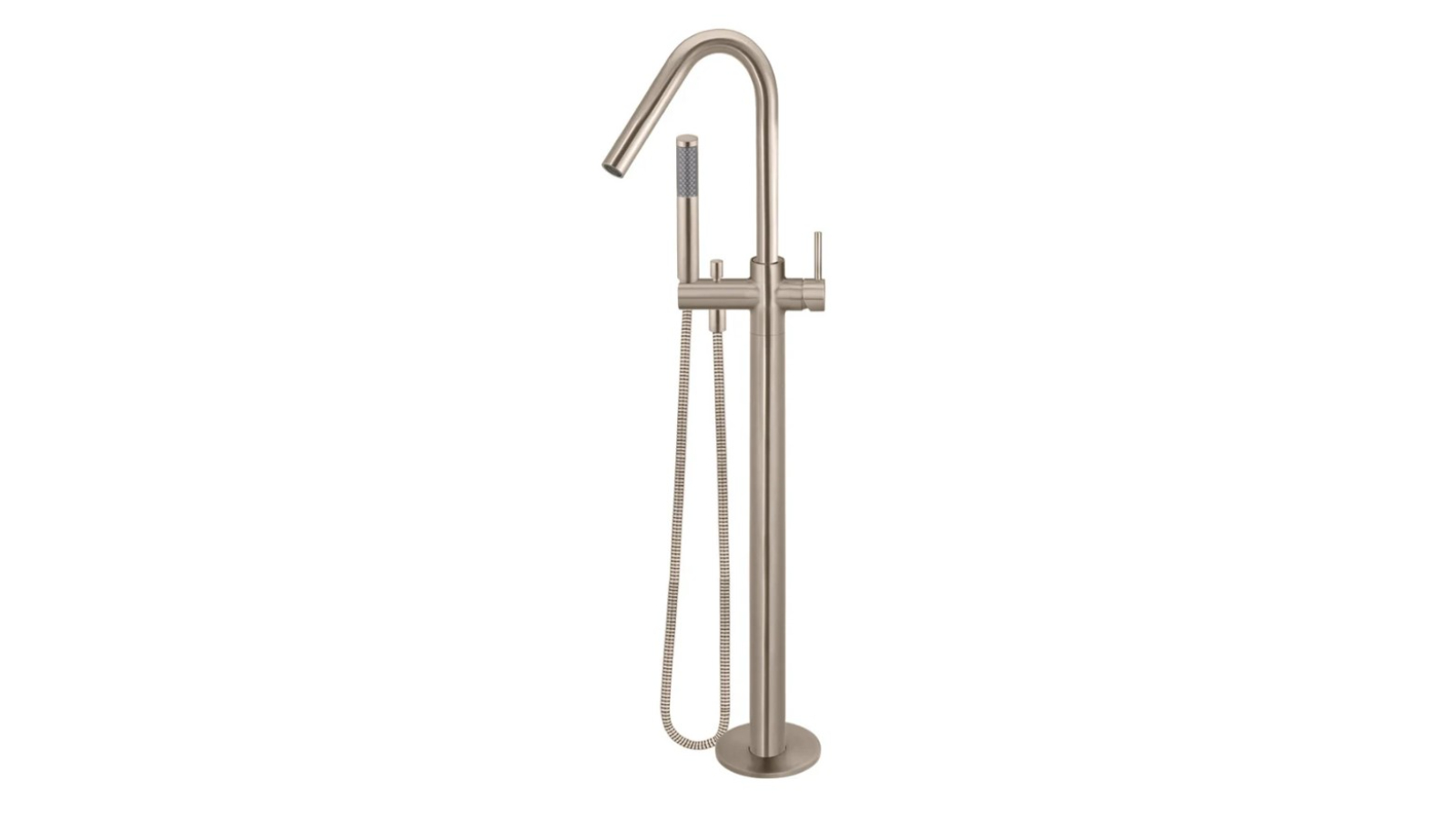 Meir Round Freestanding Bath Spout and Hand Shower - Champagne