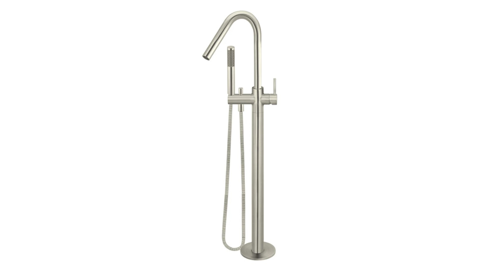 Meir Round Freestanding Bath Spout and Hand Shower - Brushed Nickel