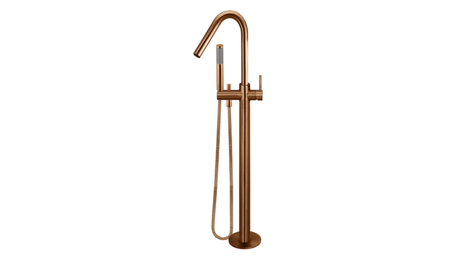 Meir Round Freestanding Bath Spout and Hand Shower - Lustre Bronze