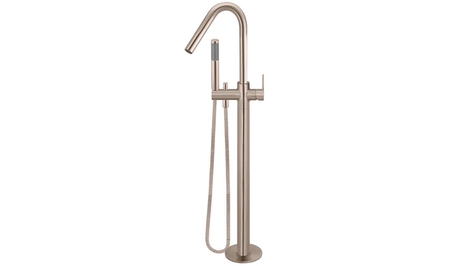 Meir Round Paddle Freestanding Bath Spout and Hand Shower - Champagne