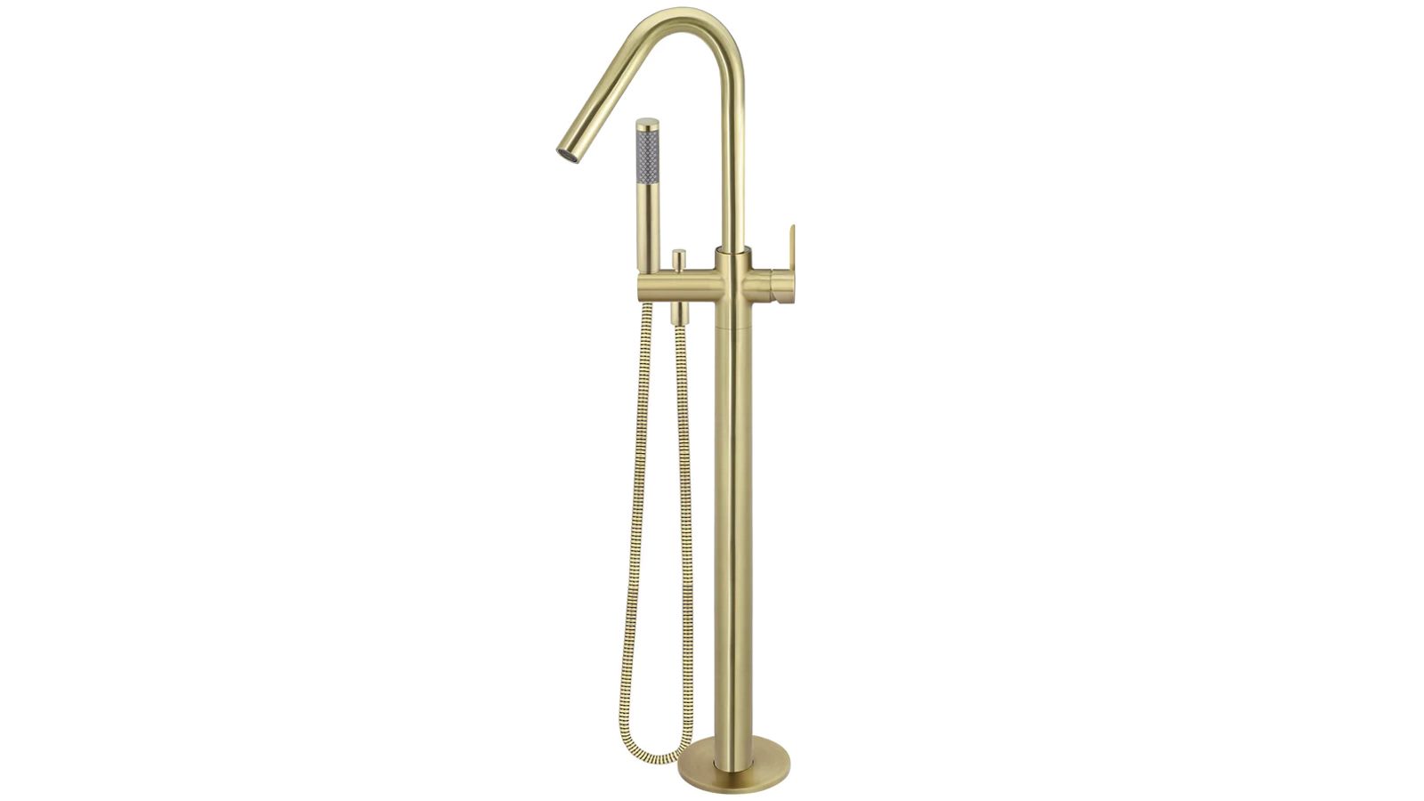 Meir Round Paddle Freestanding PVD Bath Spout and Hand Shower - Tiger Bronze