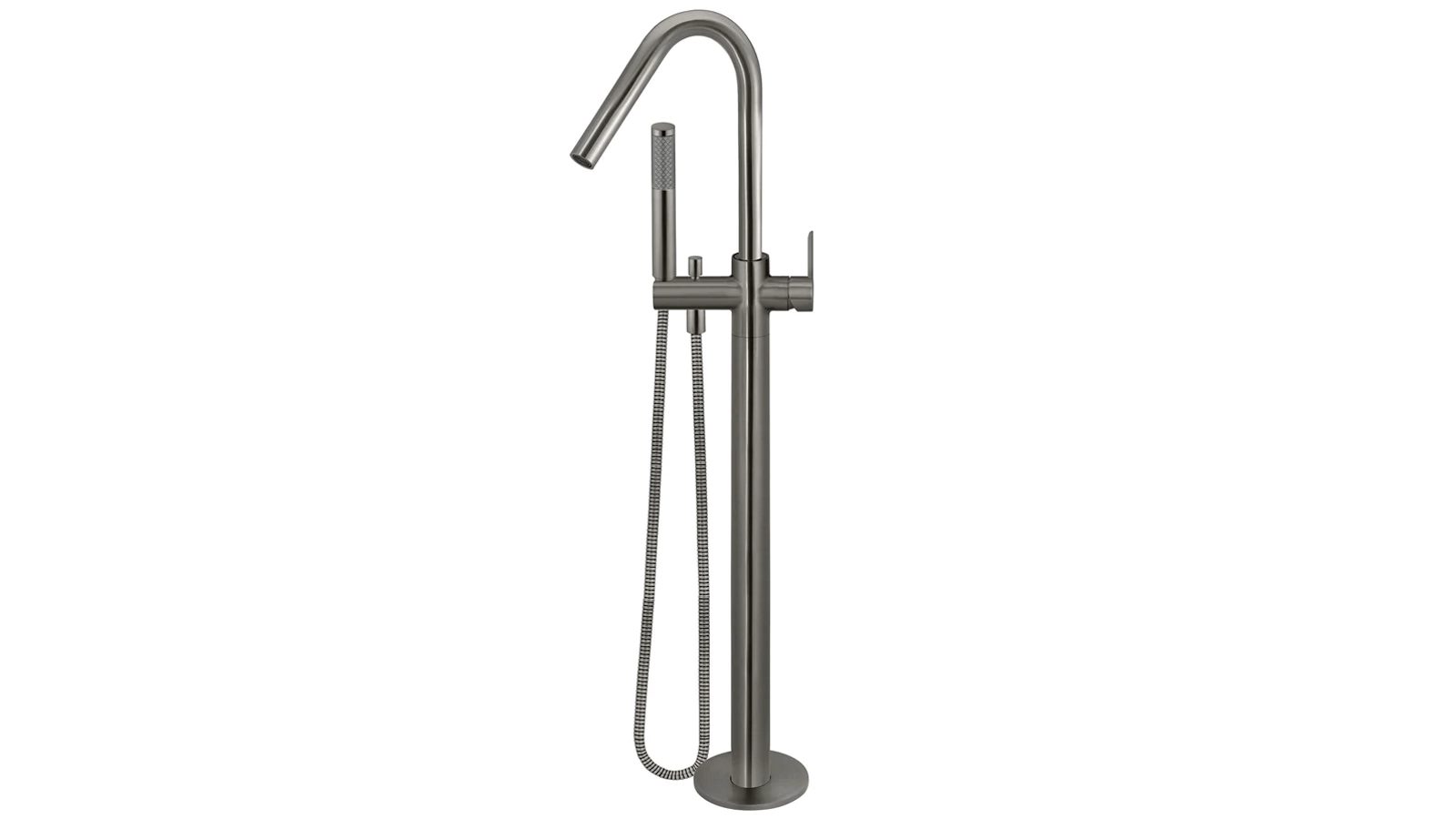 Meir Round Paddle Freestanding PVD Bath Spout and Hand Shower - Shadow