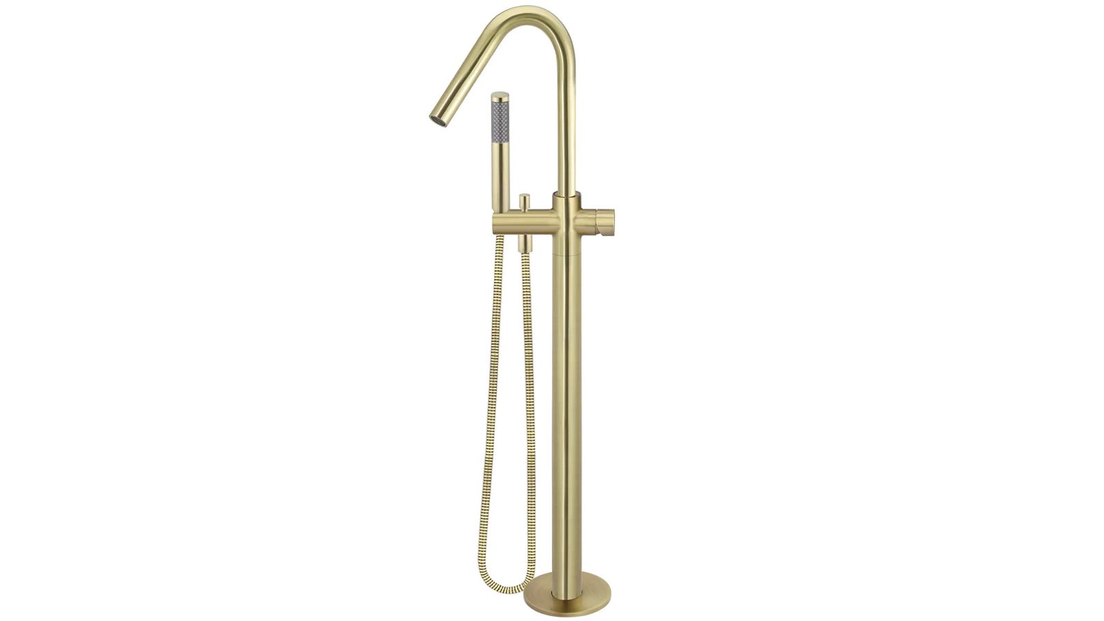 Meir Pinless Round PVD Freestanding Bath Spout with Hand Shower - Tiger Bronze