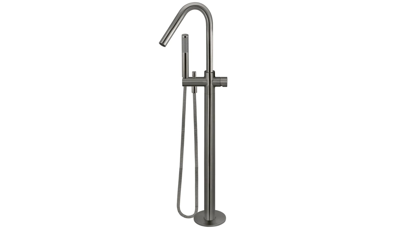 Meir Pinless Round PVD Freestanding Bath Spout with Hand Shower - Shadow
