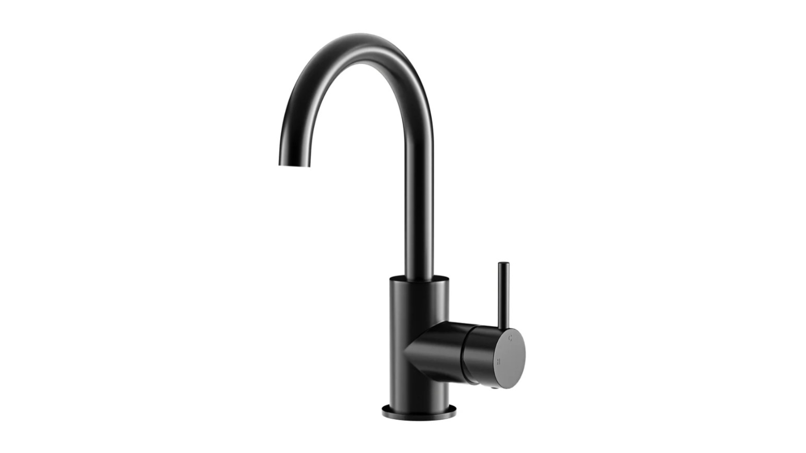 Meir Round Gooseneck Basin Mixer with Cold Start - Matte Black