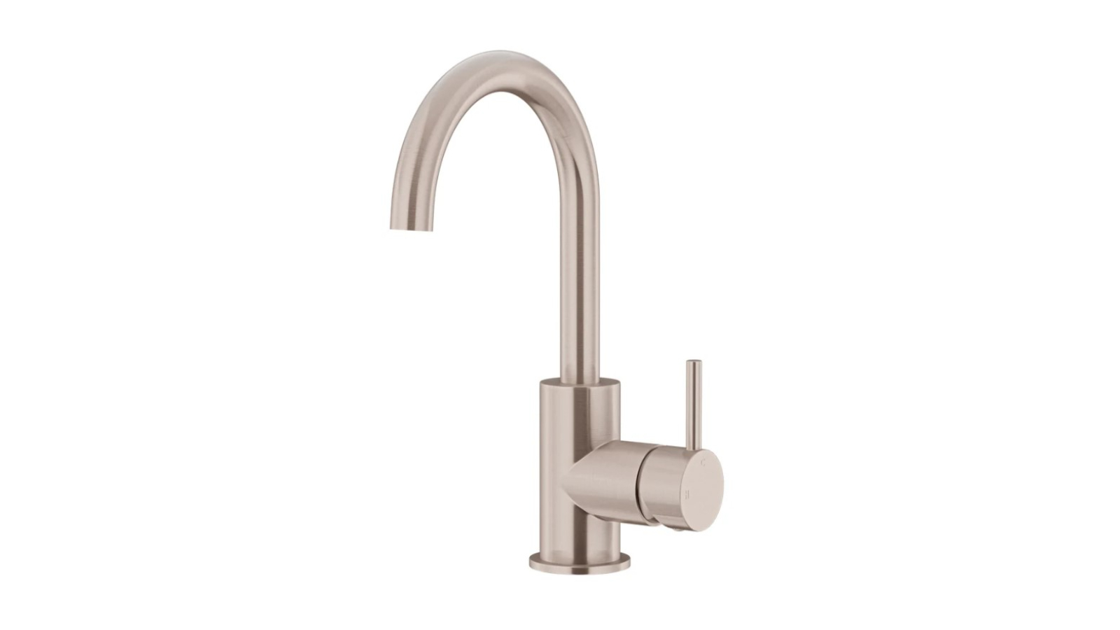Meir Round Gooseneck Basin Mixer with Cold Start - Champagne