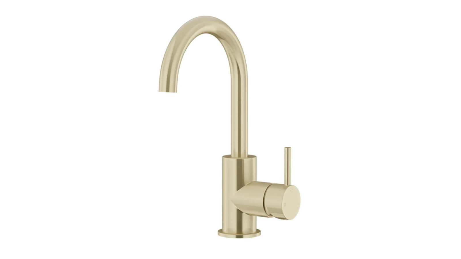 Meir Round Gooseneck Basin Mixer with Cold Start - Tiger Bronze