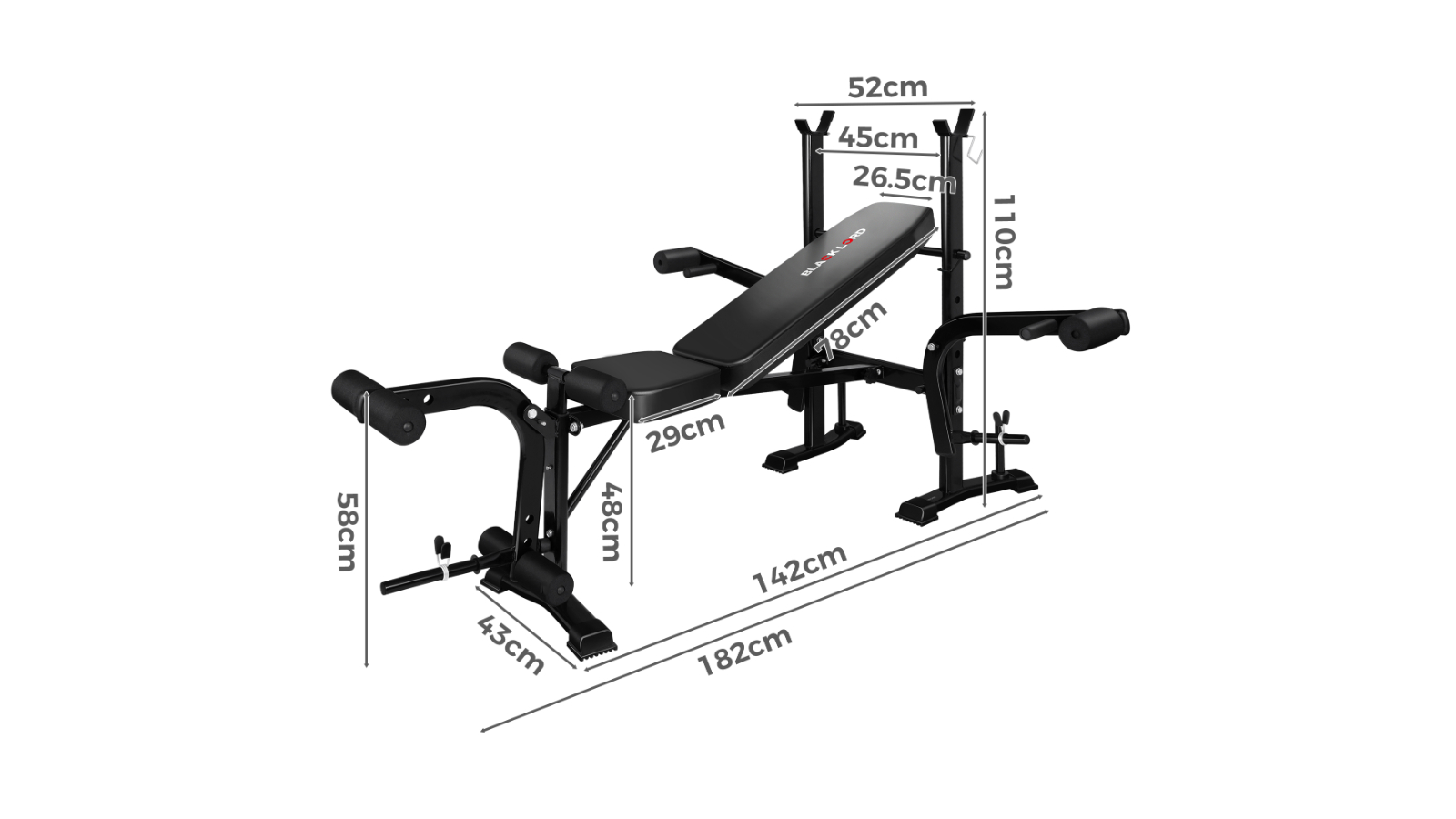 Black Lord Weight Bench Backrest Adjustment Bar BLACK LORD