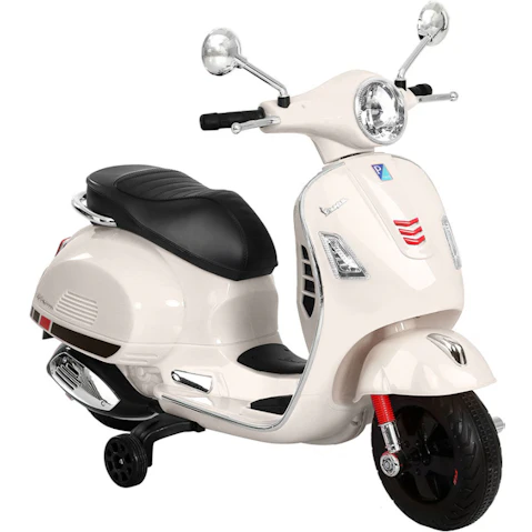 Vespa Electric Ride On Scooter Licensed Kid Toys - White