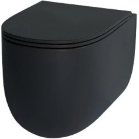 Studio Bagno Milady Wall Hung Package with Expert Evo Mechanical Cistern & Frame - Matte Black