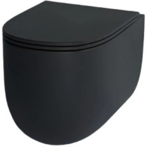 Studio Bagno Milady Wall Hung Package with Expert Evo Pneumatic Cistern & Frame - Matte Black