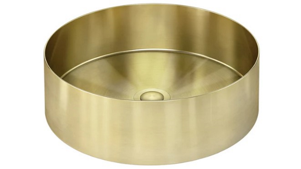 Meir Lavello 380x110mm PVD Round Steel Basin - Tiger Bronze