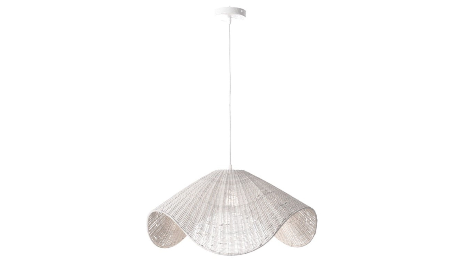 Luminea McLean Rattan Modern Elegant Pendant Light - White