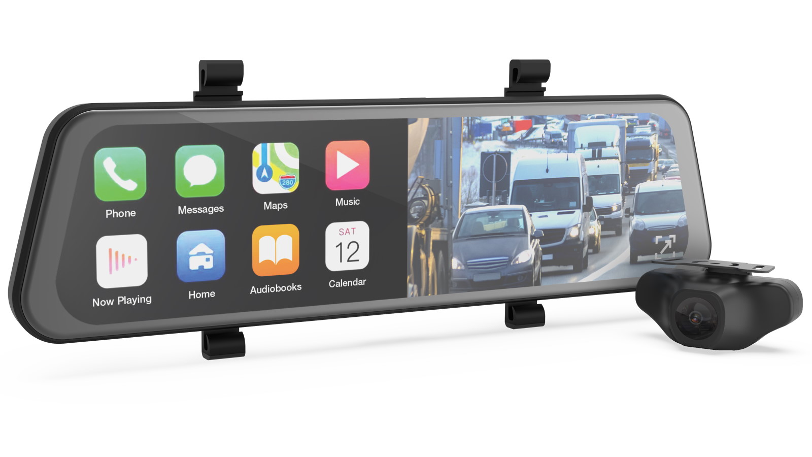 Parkmate 9.66-inch Touch Screen Mirror Monitor with Dual-Channel DVR & Wireless Smart Display