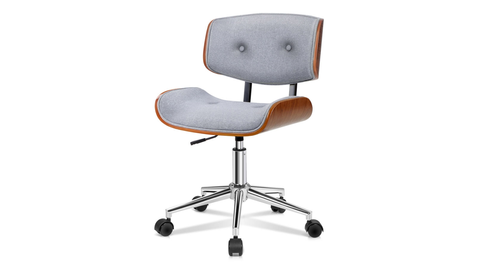 ALFORDSON Wooden Office Chair Executive Estelle Fabric - Grey