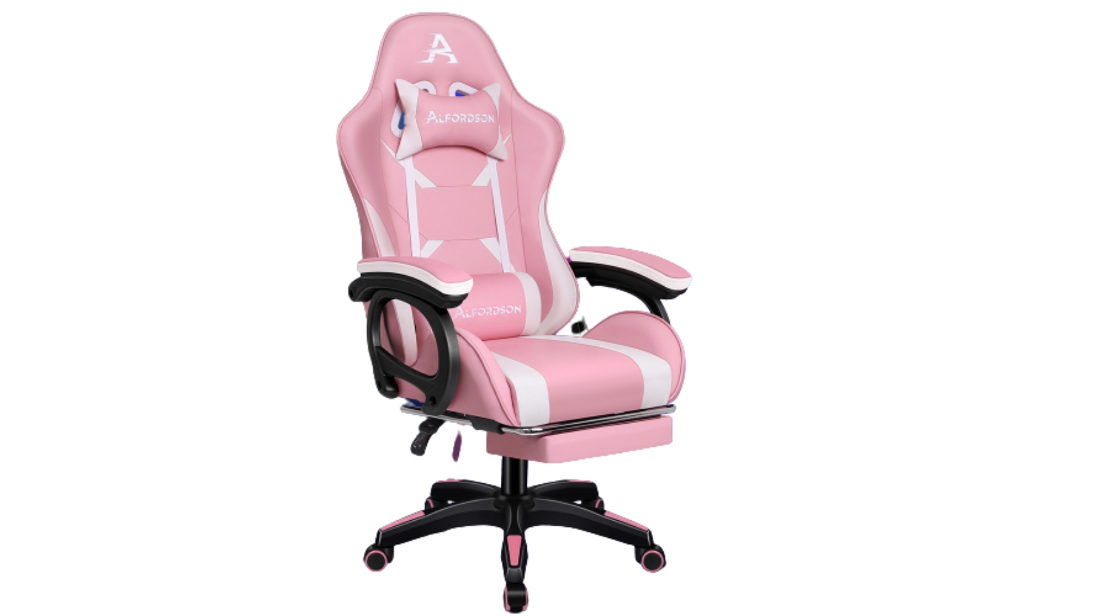 ALFORDSON Gaming Chair 2-Point Massage Xavier - Pink/White