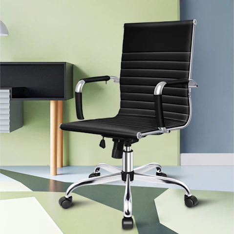 ALFORDSON Office Chair Mid Back - Black