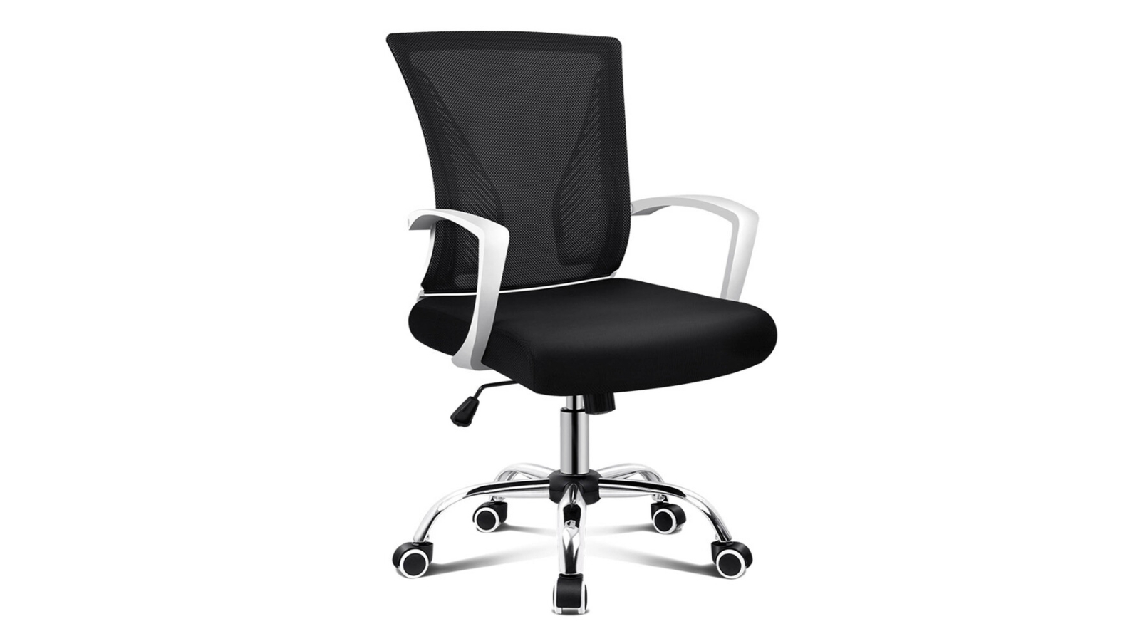 ALFORDSON Mesh Office Chair Mid Back - Black and White