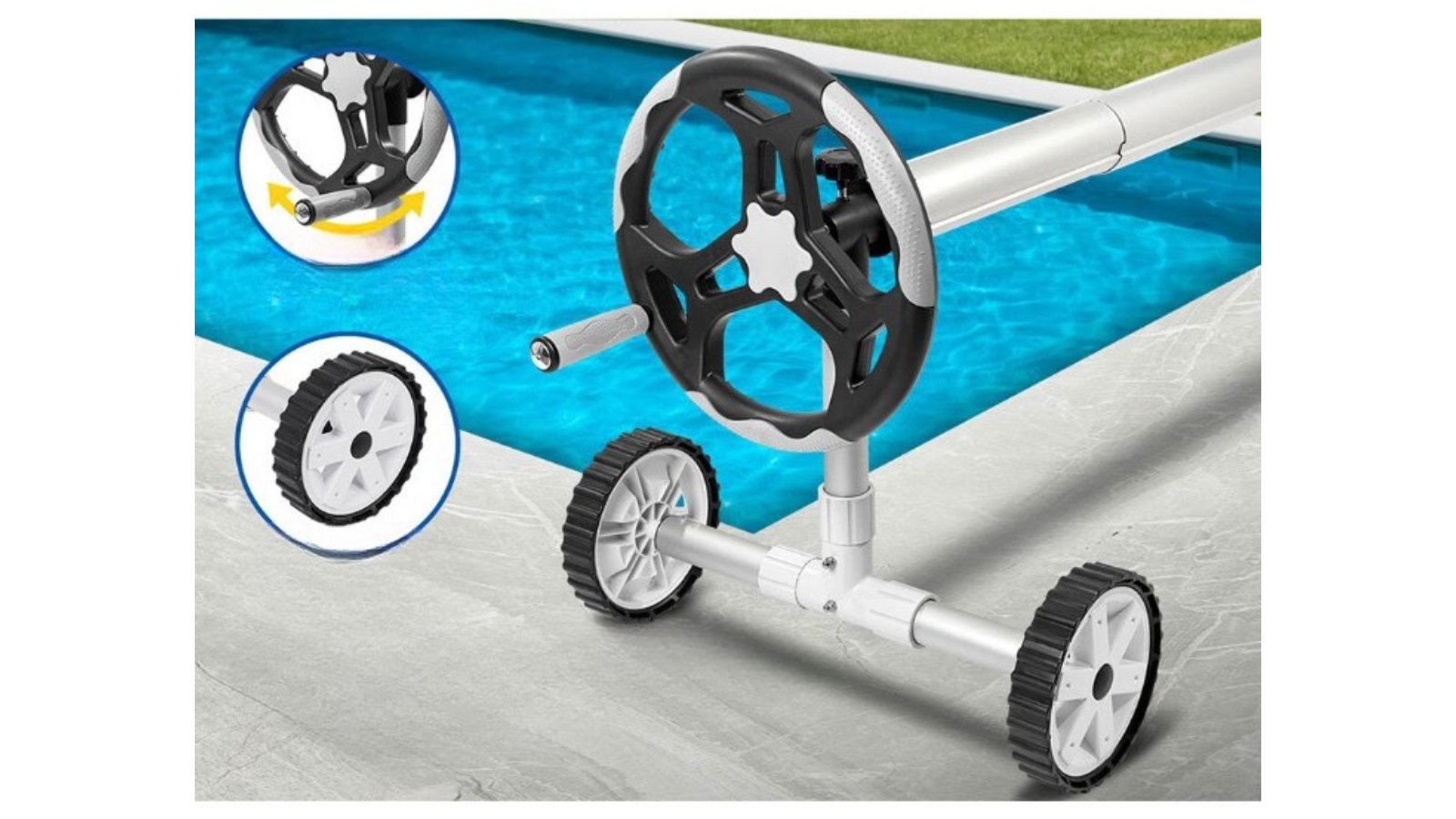 Alfordson 4.5m Pool Cover Roller Grey Harvey Norman