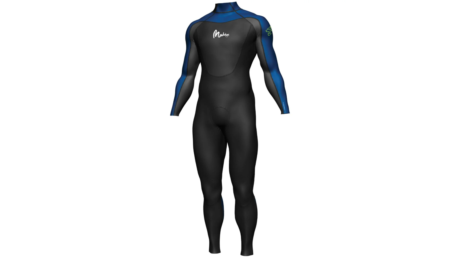 Maddog Black/Blue Mens Neoprene Long Sleeve Steamer Wetsuit - Medium
