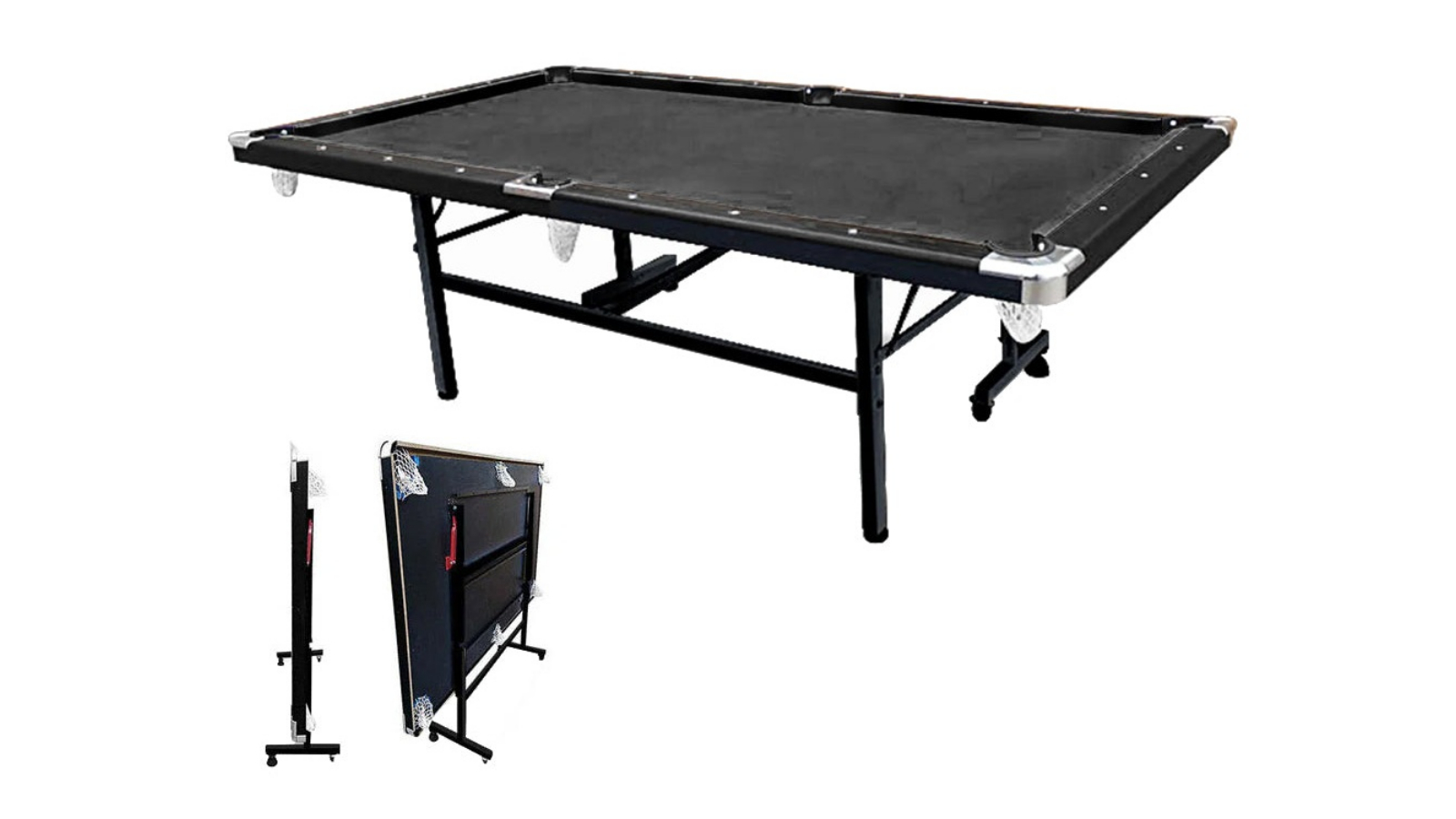 CUETIQ 7ft Foldable Billiard Table - Black
