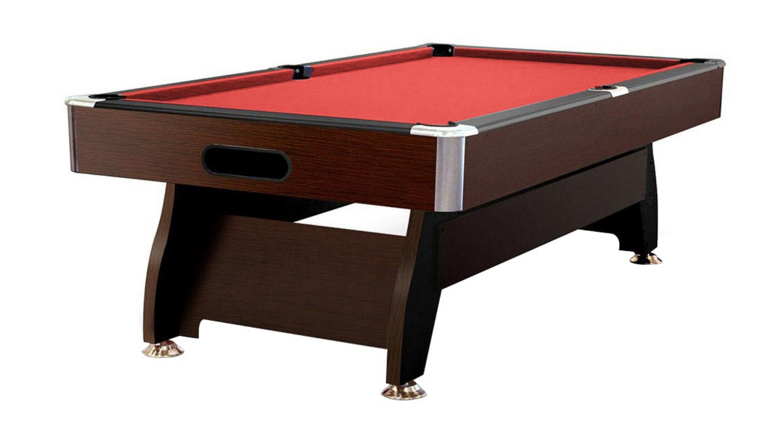 CUETIQ 8ft Walnut Frame Pool Snooker - Red