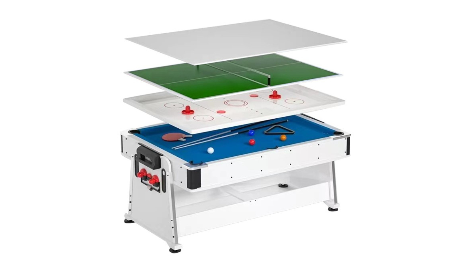 TopOne Sports 7ft Multi-Functional Table Pool with Free Accessories - White/Green