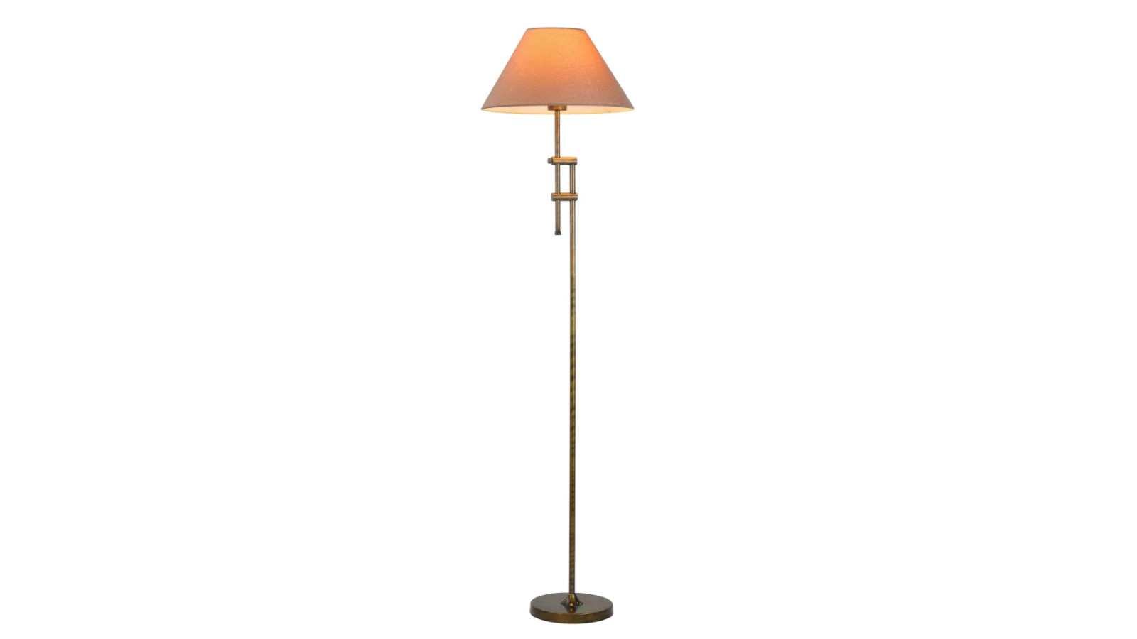 Sylvania Lighting Classic Floor Lamp Tan Fabric Shade Steel Frame