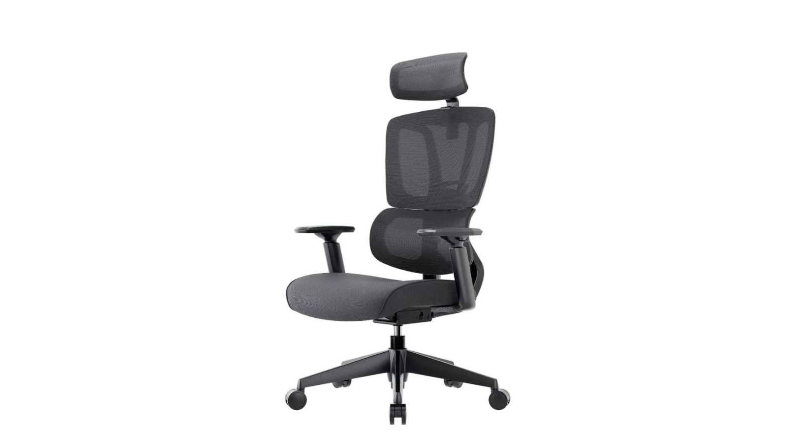 Maestro Furniture Ergonomic Double Mesh Back and Fabric Seat Manager Office Chair - Black
