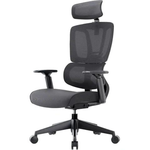 Maestro Furniture Ergonomic Double Mesh Back and Fabric Seat Manager Office Chair - Black