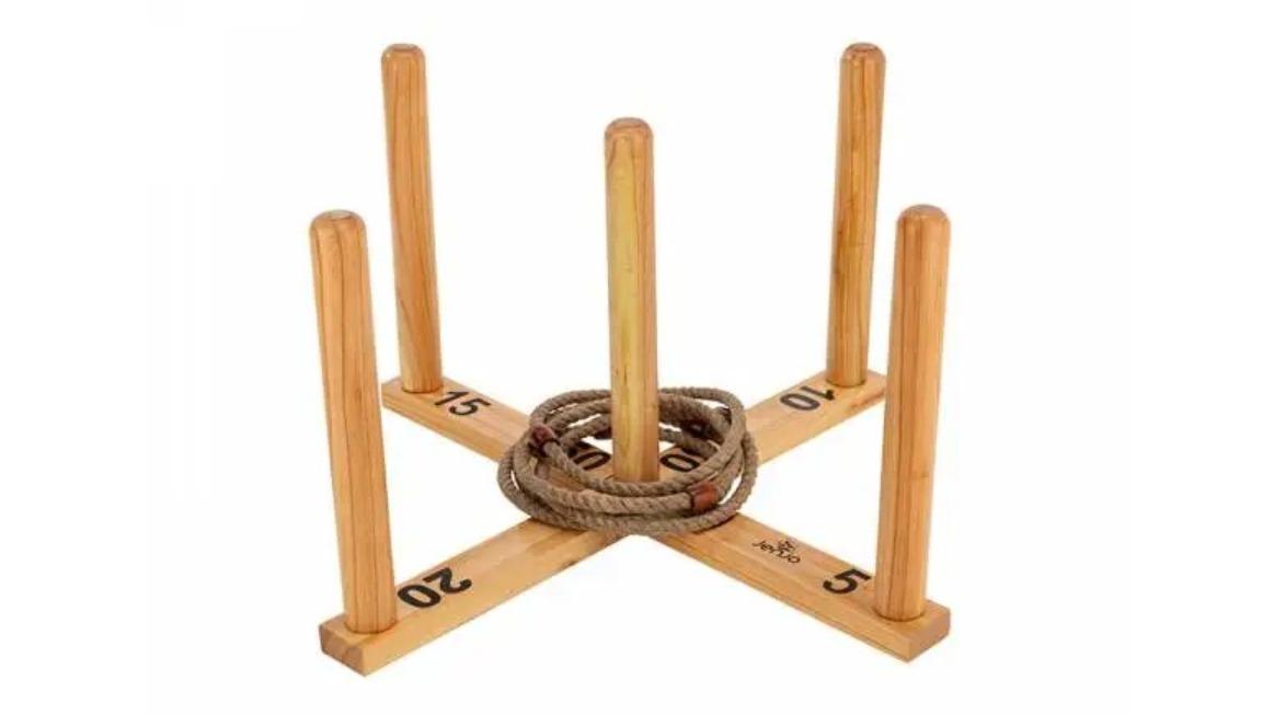 Jenjo Games Mega Quoits Wooden Rope Ring Toss