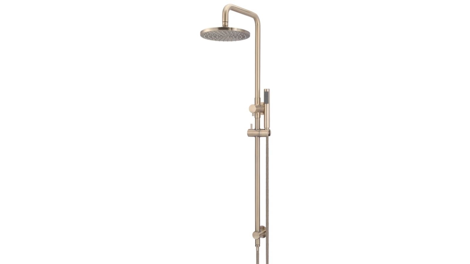 Meir Round 200mm Rose Combination Shower Rail with Single Function Hand Shower - Champagne