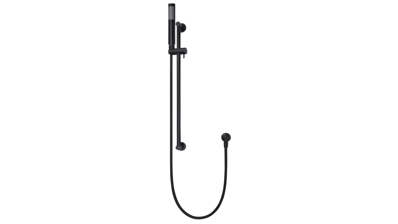 Meir Round Shower On Rail Column - Matte Black