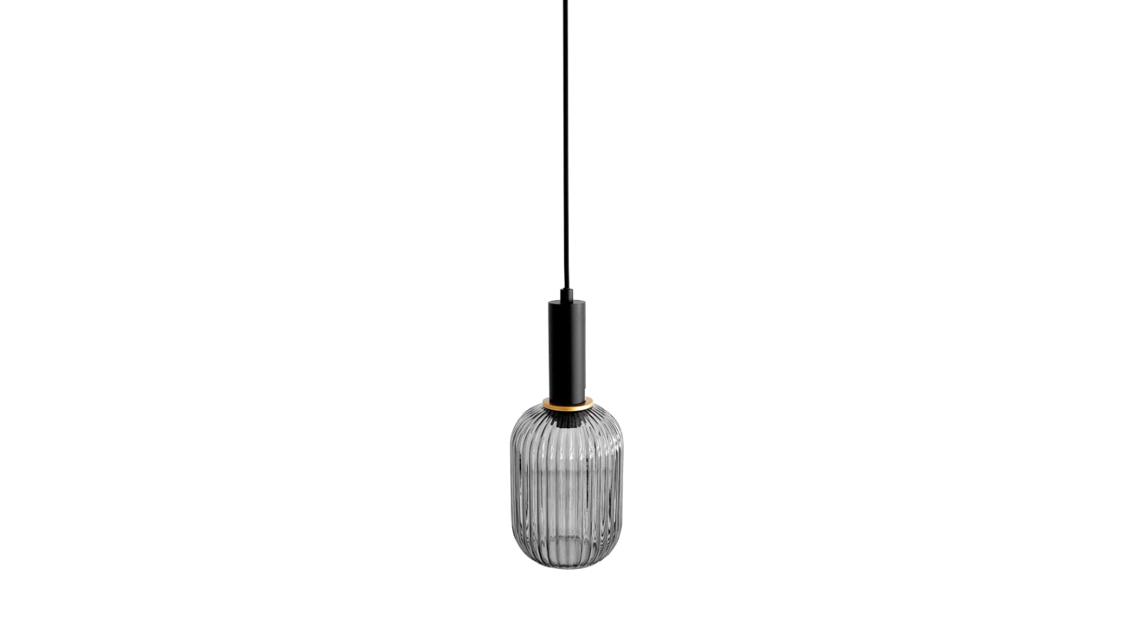 Sylvania Lighting Elegant Curved Glass Contour Pendant Light Lamp - Black