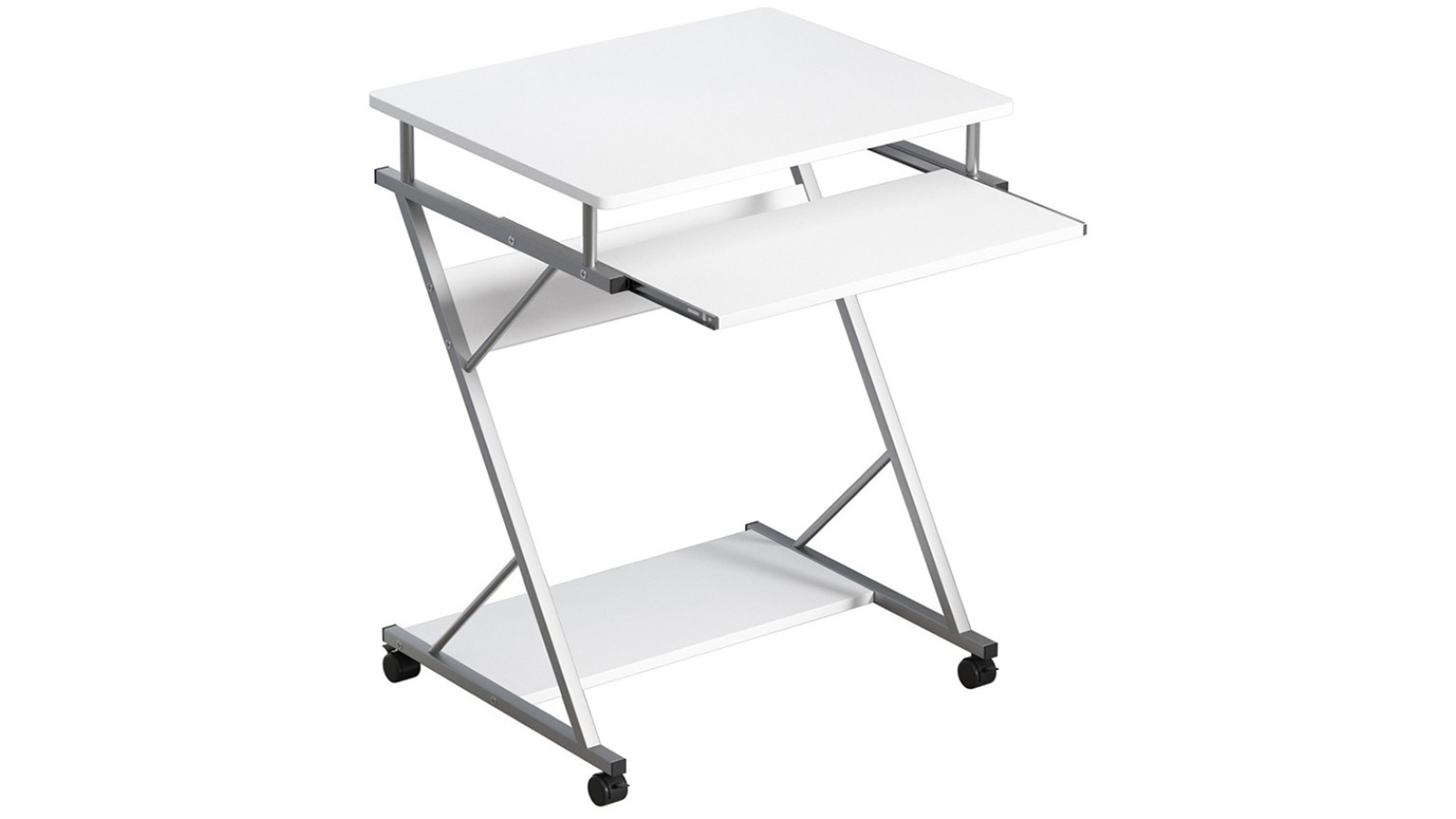 Artiss 60cm Computer Desk with Keyboard Tray Shelf - White
