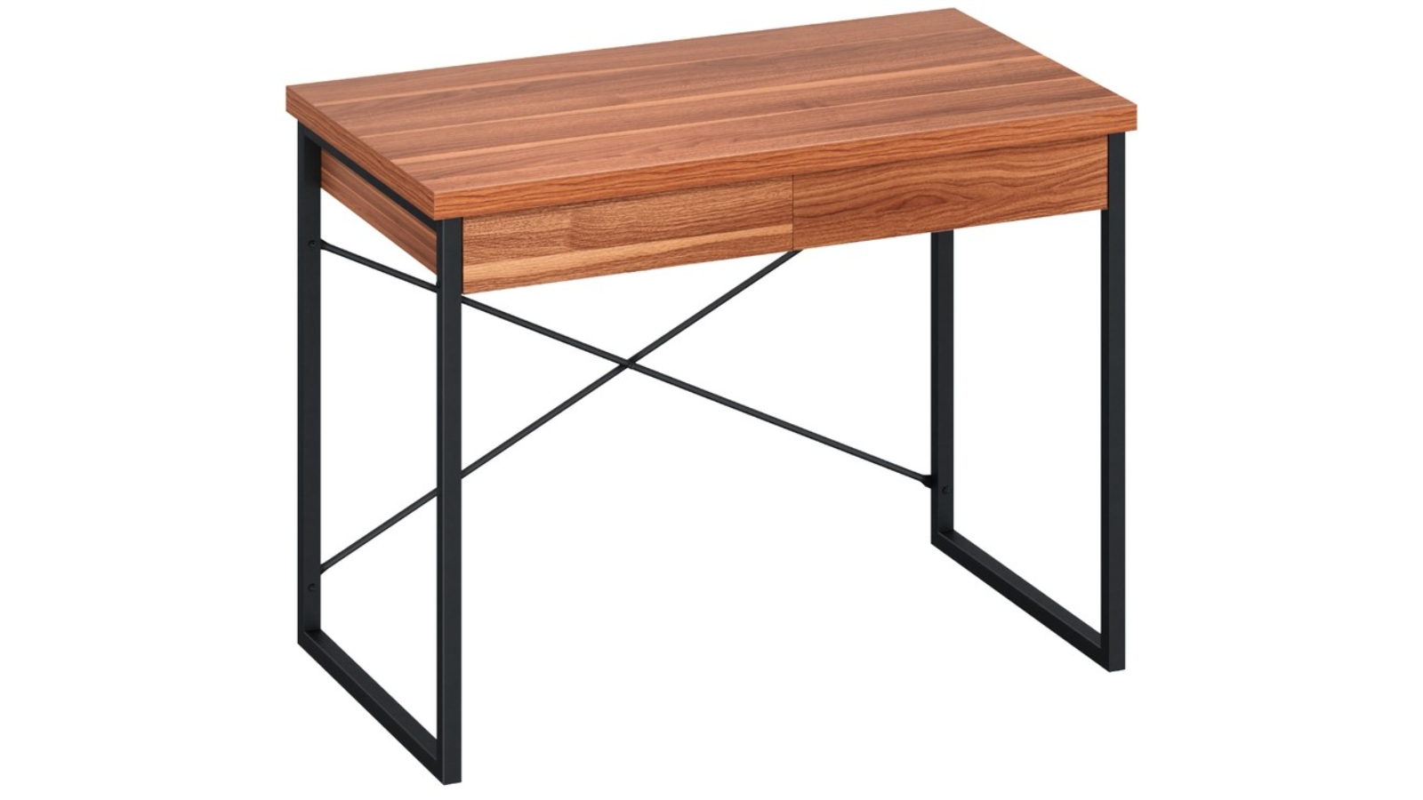 Artiss 100cm Computer Desk with Drawer Storage - Walnut
